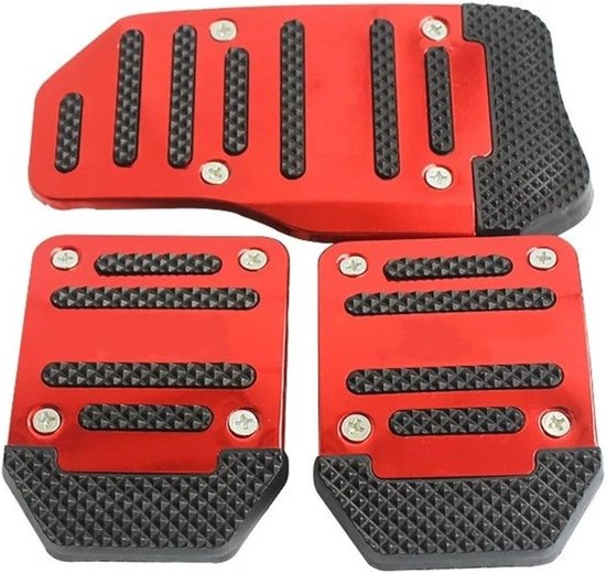 Auto Pedaalhoezen - Universele Set - Verbeterde Grip - Antislip Ontwerp - 3 Delig - Rood