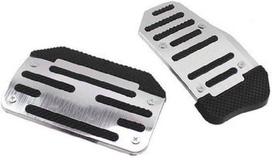 Auto Pedaalhoezen - Universele Set - Verbeterde Grip - Antislip Oppervlak - Automatische Transmissie - Zilver