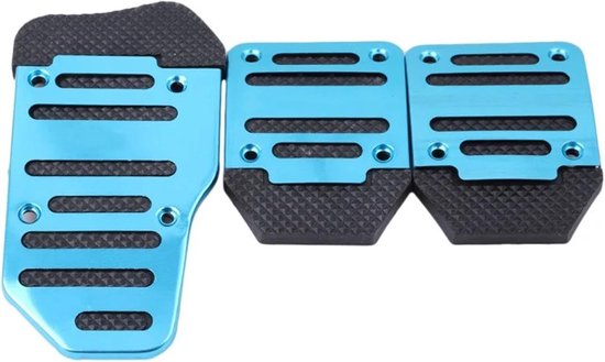 Auto Pedaalhoezen - Voetpedaal Covers - Veiliger Rijden - Antislip Aluminium - 3 Stuks - Blauw