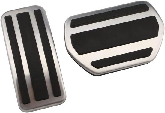 Auto Pedaalhoezen - Voetpedaal Covers - Veiliger Rijden - Antislip Rubber - Set van 2 - Zwart Zilver