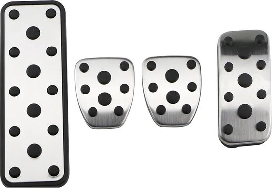 Auto Pedaalhoezen - Voetpedaal Sets - Veiliger Rijden - Antislip Ontwerp - Universeel - Zilver Zwart