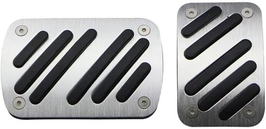 Auto Pedaalhoezen - Voetsteun Covers - Verbeter Rijervaring - Verhoogde Wrijving - Set van 2 - Zilver