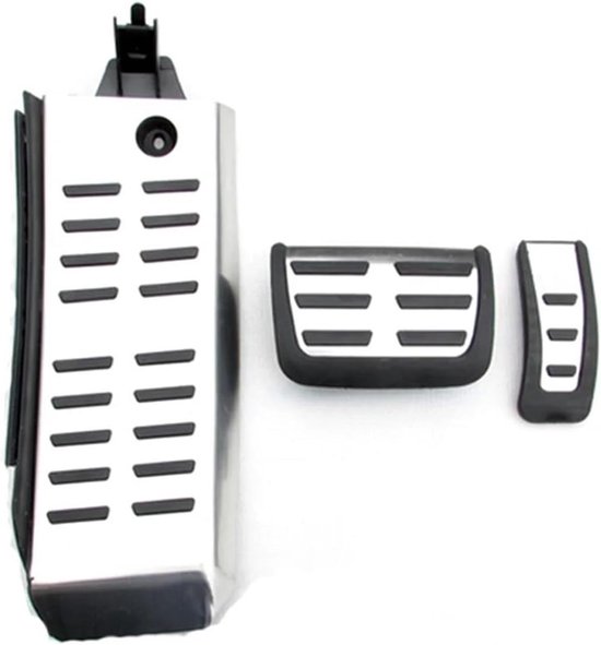 Auto Pedaalhoezen - Voetsteun Pedaal - Verbeter Rijcomfort - Antislip Rubber - Set van 3 - Zwart en Zilver