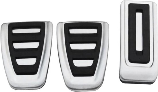 Auto Pedaalhoezen - Voetsteun Pedaal - Verbeterde Controle - Antislip Oppervlak - 3-delige Set - Zilver Zwart