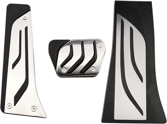 Auto Pedalen Set - Gas Rem Voetsteun - Auto Interieur Upgrade - Anti-slip Oppervlak - Standaard Maat - Zilver