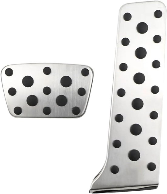 Auto Pedalen Set - Pedaal Covers - Veilig Rijden - Antislip Oppervlak - Standaard Maat - Zilver
