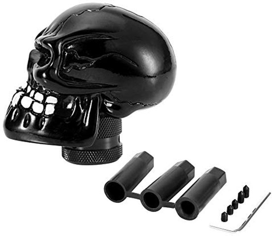 Auto Pookknop Skeletschedel Hoofd Gemodificeerde Pookknop Stick Lever Shifter Universeel zwart van Merkloos