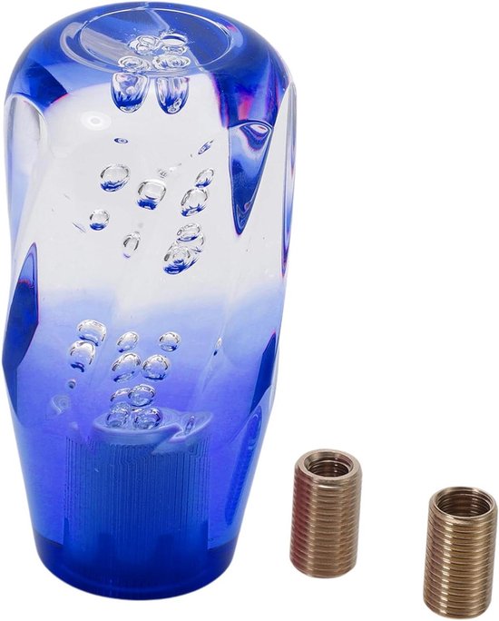 Auto Shift Knop, 10cm Universeel voor Automatische en Handmatige Voertuig Versnellingspook Knop met 2 Adapter Acryl Helder Blauw, 1 Set
