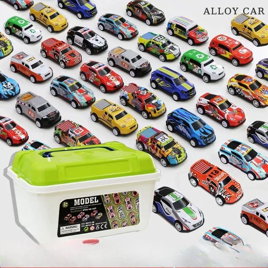 Auto Speelgoed- 30 Auto’s - Raceauto's, Auto’s Voor Jongens- Cadeauset met 30 Auto’s van Merkloos