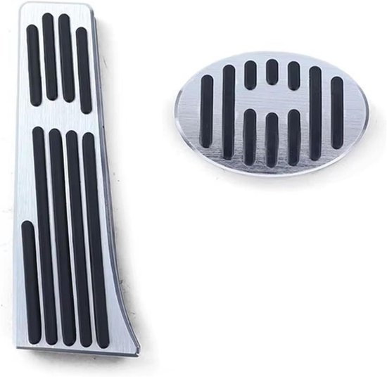 Auto Voetpedaal Covers - RVS Anti Slip - Verbeter Rijervaring - Veiligheid & Esthetiek - 2 Stuks - Zilverachtig
