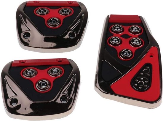 Auto Voetpedalen - Antislip Pedalen - Veiliger Rijden - Universele Pasvorm - 3 Stuks Set - Zilver