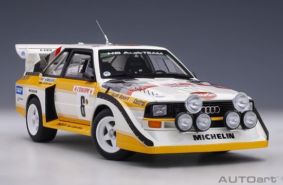 AutoArt 1/18 Audi Sport quattro S1 - Rally Monte Carlo 1986 #6 (H.Mikkola/A.Hertz) van Merkloos