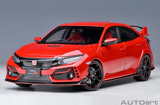 AUTOart 1/18 Honda Civic Type R (FK8) - 2021, Flame Red van AUTOart