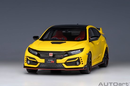 AUTOart 1/18 Honda Civic Type R (FK8) 2021 Limited Edition, Sunlight Yellow van AUTOart