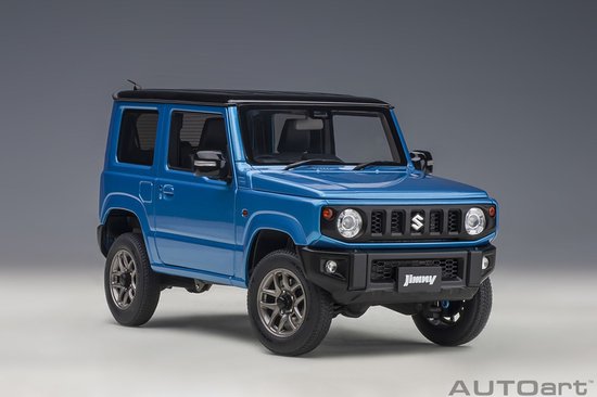 AUTOart 1/18 Suzuki Jimny (JB64), Brisk Blue metallic with black roof van AUTOart