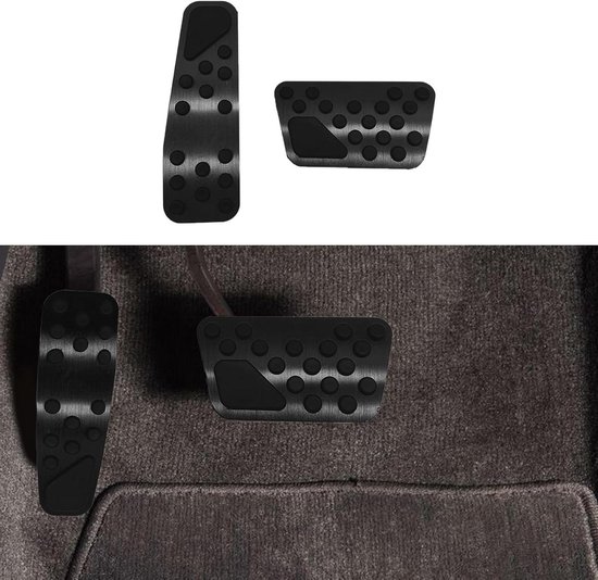 Automatische Pedaalhoezen - Antislip Pedaal Pads - Veilig Rijden - Premium Aluminium - 61 x 52 cm - Zwart