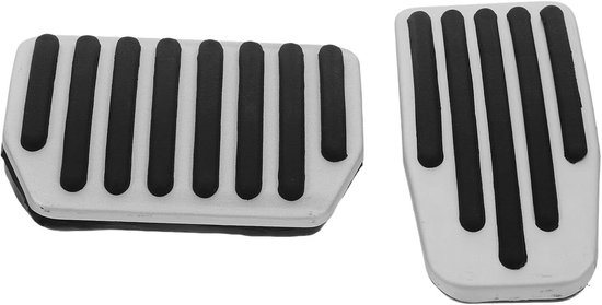 Autopedaal Set - Rem gaspedaal - Auto interieur - Aluminiumlegering - Medium formaat - Zilver