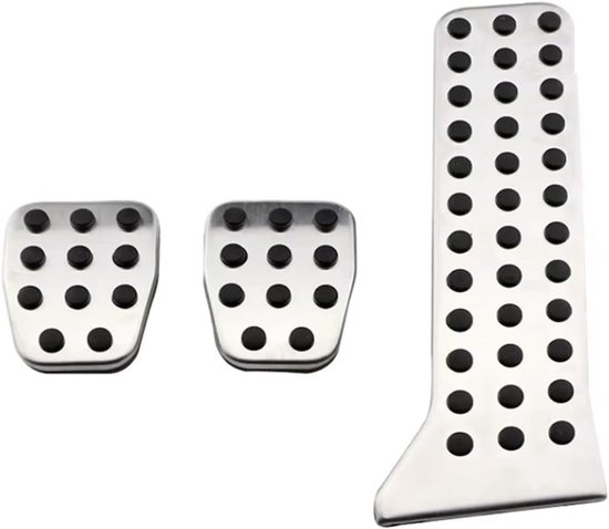 Autopedaalhoezen Set - Pedaal Covers - Verbeterde Rijervaring - Antislip Oppervlak - MT zonder Rust - Zilver