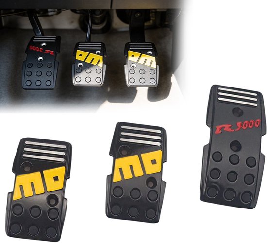 Autopedaalset (3-Delig) - Antislip Metalen Pedalen In Racestijl (Rem, Koppeling, Gaspedaal) - Specifiek voor Voertuigen met Handgeschakelde Transmissie - Auto-Onderdelen