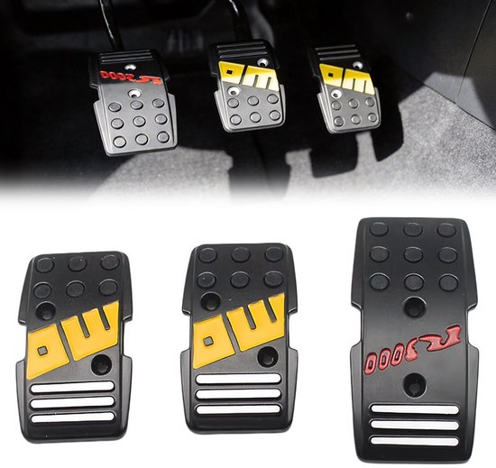 Autopedaalset - Antislip Metalen Pedalen In Racestijl (Rem, Koppeling, Gaspedaal) - Specifiek voor Voertuigen met Handgeschakelde Transmissie - Auto-Onderdelen - 3 Stuks