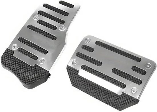 Autopedalen Set - Pedaalhoezen Auto - Veiliger Rijden - Antislip Aluminium - 3-delig - Rood Blauw Zilver