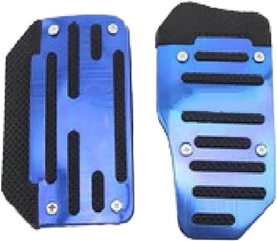 Autopedalen Set - Pedaalhoezen Auto - Verbeter Rijcomfort - Antislip Aluminium - Universeel - Rood Blauw Zilver