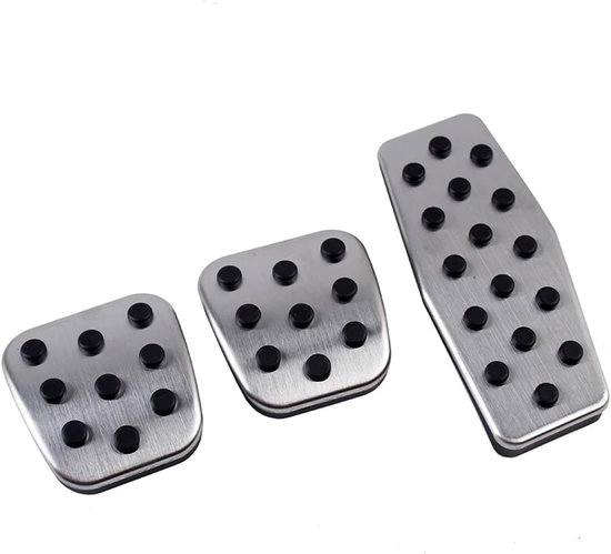 Autopedalen Set - Pedaalhoezen Rem Gas - Veiliger Rijden - Antislip Oppervlak - 2 Stuks - Zilver