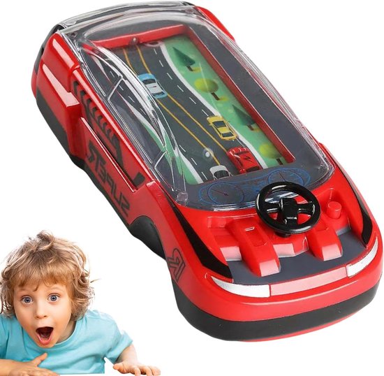 Autoracegame - Rijsimulator Spel - Familie Entertainment - Interactief Twee Spelers - 15x75x5 cm - Blauw