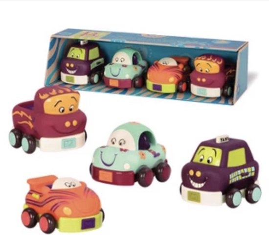 B. Toys Wheeee-Is Soft car - set van 4 cars van B. Toys