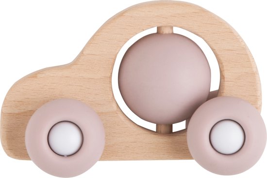 Baby's Only Houten speelgoed auto - Baby speelgoed - Oud Roze - Baby cadeau van Baby's Only