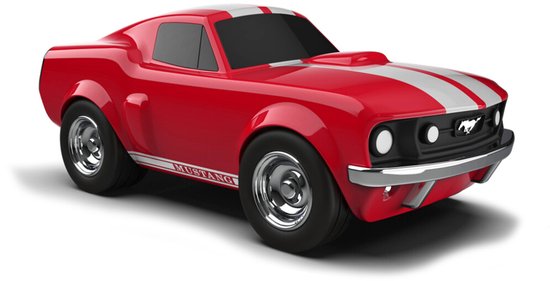 Baghera: FORD MUSTANG Racing Car Rood (#497) 19x9,5x7,5cm, in geschenkdoos 23x10,5x12,5cm, 3+ van Baghera