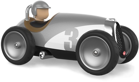 Baghera Toys: Racing Car ZILVER (#480) 18x9x10cm, in geschenkdoos 22x10,5x9,5cm, 1+ van Baghera