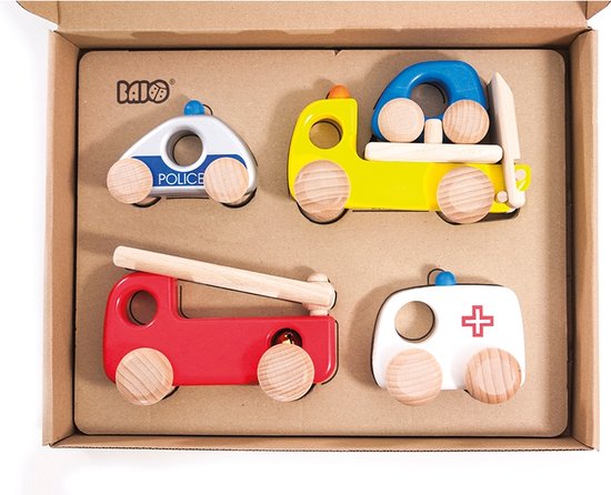 Bajo Houten Hulpdienstn Voertuigen Set van Bajo