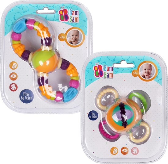 Bam Bam - Babyset: 2x rammelaar - kralen, bal van Bam Bam