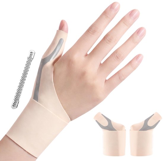 Bandages,2 stuks Elastische duimhandpalmspalk Compressiehuls voor dames & heren, voor lichte artritis Pijnverlichting Beschermer (Beige, Medium) | Verlicht lichte artritis in de vingers, ademend, verstelbaar