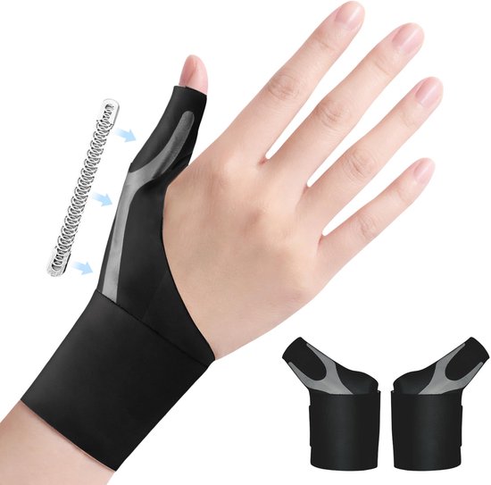 Bandages,2 stuks Elastische duimhandpalmspalk Compressiehuls voor dames & heren, voor lichte artritis Pijnverlichting Beschermer (Zwart, Small) | Elastische duim polsspalk, compressiehuls, voor pijnverlichting van artrose, sportbeschermer