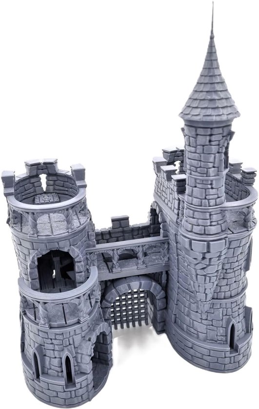- Barbican Gate Castle - Fantasy Building Terrain Scenery voor tafelblad en RPG 28-32 mm miniaturen oorlogsspel rekwisieten DnD & D, 3D-geprint en overschilderbaar (klassiek)