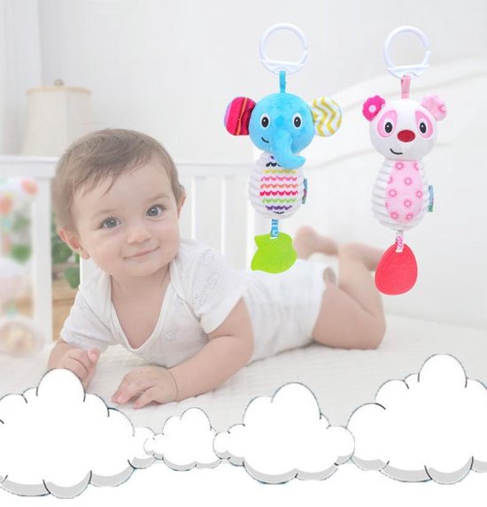 BBSky kinderwagen rammelaar/ speelgoed/ speeltjes/ kerstcadeau voor baby/Cartoon Pluche Dier Rammelaar Bel Wandelwagen Baby Winkelwagen Opknoping Windgong Muzikale Hand Shaker Speelgoed / Beer van BBS