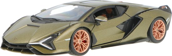 Bbugaro Modelauto/speelgoedauto Lamborghini Sian - groen - 21 cm - schaal 1:24 van Merkloos