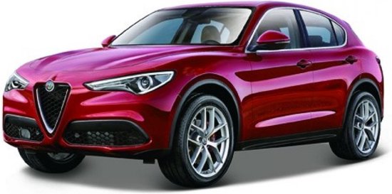 Bburago Alfa Romeo STELVIO rood metalic schaalmodel 1:43 van Bburago