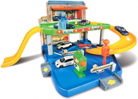 Bburago AUTO SERVICE + 1 CAR Blauw/groen/geel modelauto schaalmodel 1:43 van Bburago