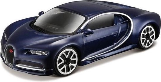 Bburago Bugatti Chiron modelauto schaalmodel - 10 cm - donkerblauw - 1:43 van Bburago