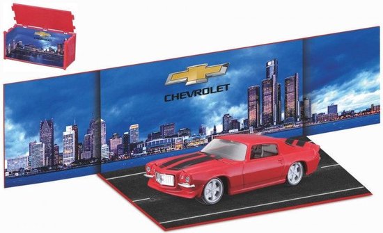 Bburago Chevrolet CAMARO Z/28 1971 rood/zwart schaalmodel 1:64 van Bburago