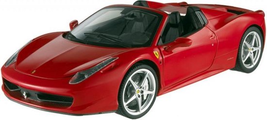 Bburago  FERRARI 458 SPIDER RACE & PLAY rood schaalmodel 1:43 van Merkloos