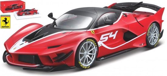 Bburago Ferrari FXX K EVOLUZIONE #54 SIGNATURE rood/zwart/wit modelauto schaalmodel 1:18 van Merkloos