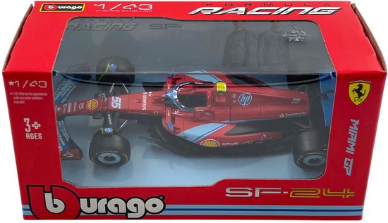Bburago - Ferrari SF-24 - Carlos Sianz - Miami GP 2024 - 1:43 van Bburago