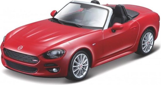 Bburago Fiat 124 SPIDER rood modelauto schaalmodel 1:43 van Bburago