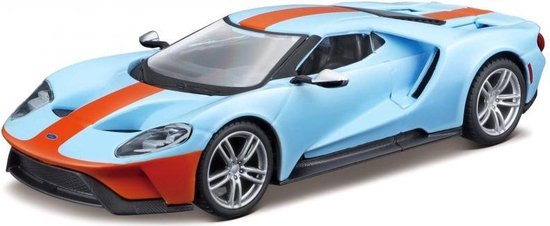Bburago FORD GT 2017 Licht Blauw/oranje schaalmodel 1:32 van Bburago
