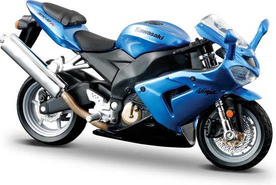 Bburago KAWASAKI NINJA ZX-10R 1:18 blauw metalic van Bburago