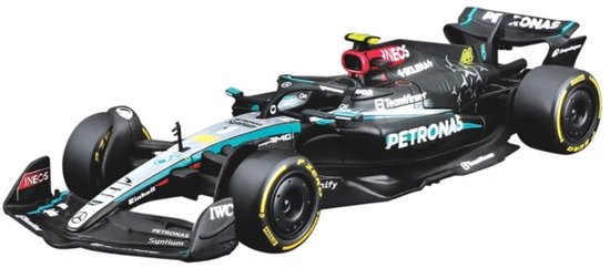 Bburago Mercedes-AMG F1 W15 Lewis Hamilton – Formule 1 - seizoen 2024 - modelauto (ca. 12 cm) – schaal 1:43 van Merkloos